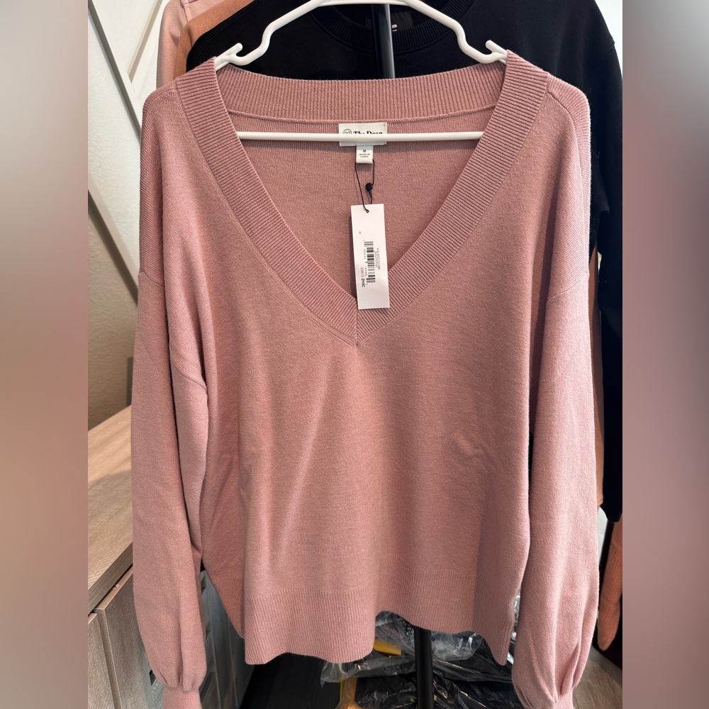 Old Rose V Neck Sweater